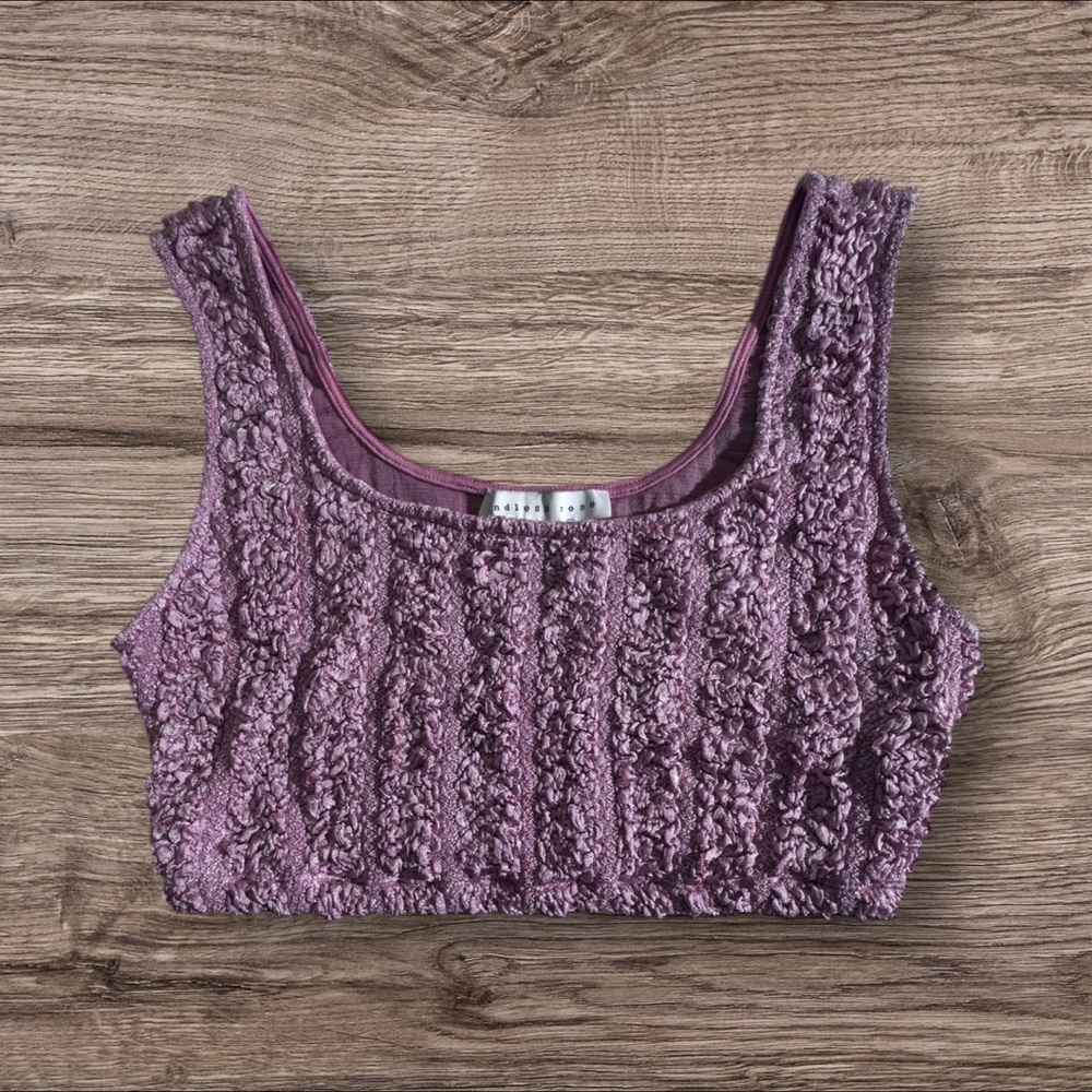 Endless Rose Purple Textured Crop Top